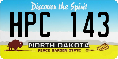 ND license plate HPC143