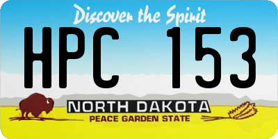 ND license plate HPC153