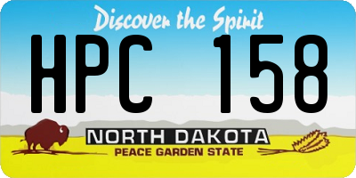 ND license plate HPC158