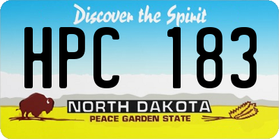 ND license plate HPC183