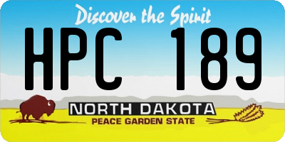ND license plate HPC189