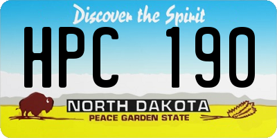 ND license plate HPC190