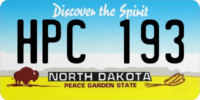 ND license plate HPC193