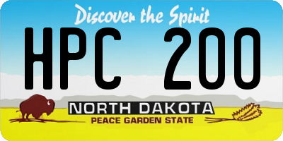 ND license plate HPC200