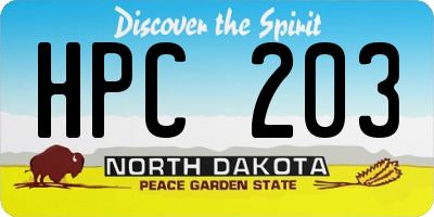 ND license plate HPC203
