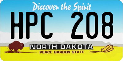 ND license plate HPC208