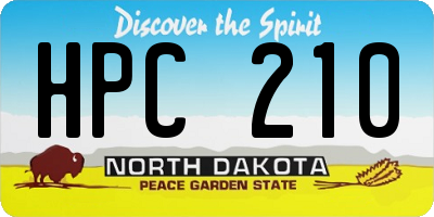 ND license plate HPC210
