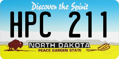 ND license plate HPC211