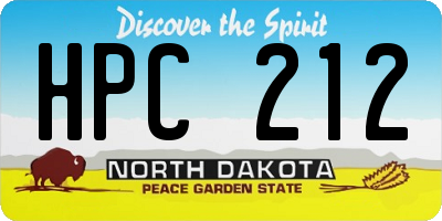 ND license plate HPC212