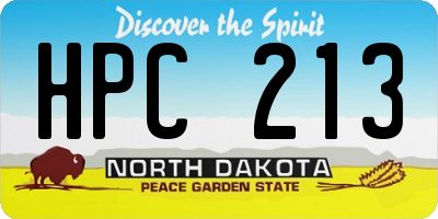 ND license plate HPC213