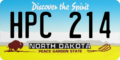 ND license plate HPC214