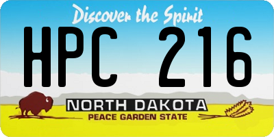 ND license plate HPC216
