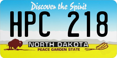 ND license plate HPC218