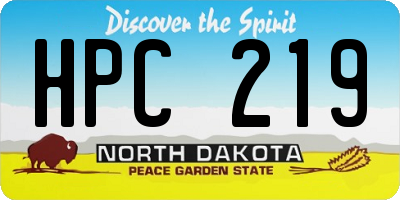 ND license plate HPC219