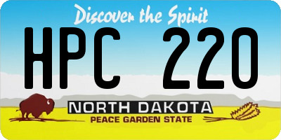 ND license plate HPC220