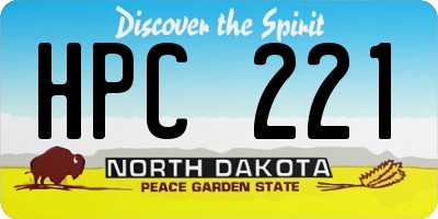 ND license plate HPC221