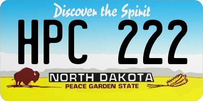 ND license plate HPC222