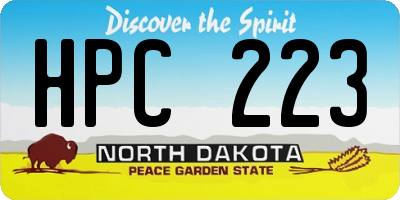 ND license plate HPC223
