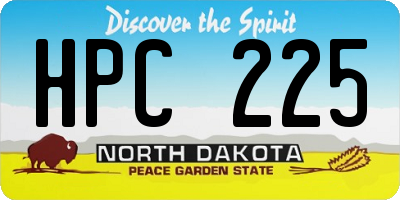 ND license plate HPC225