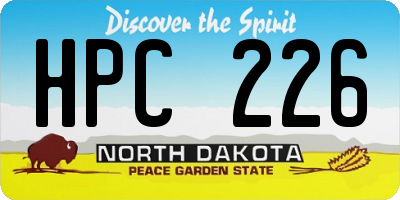 ND license plate HPC226