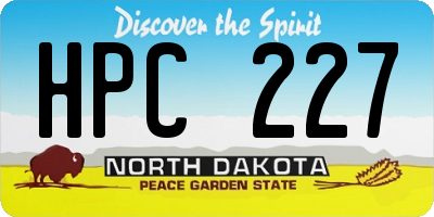 ND license plate HPC227