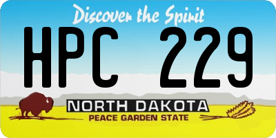 ND license plate HPC229
