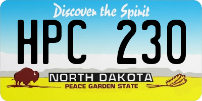 ND license plate HPC230