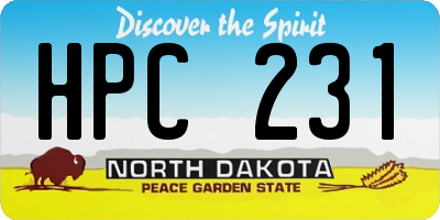 ND license plate HPC231