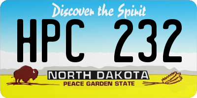 ND license plate HPC232