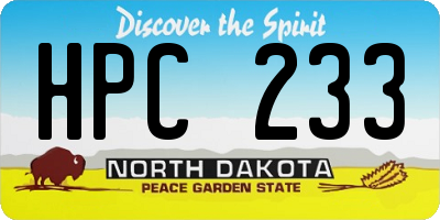 ND license plate HPC233