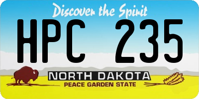 ND license plate HPC235