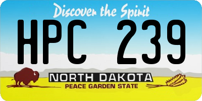 ND license plate HPC239