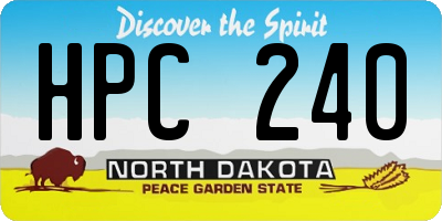 ND license plate HPC240