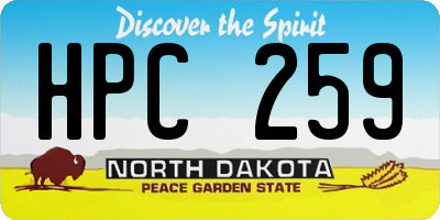 ND license plate HPC259