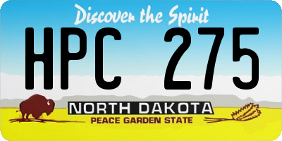 ND license plate HPC275