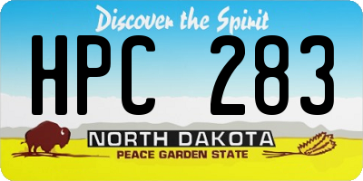 ND license plate HPC283