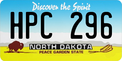 ND license plate HPC296
