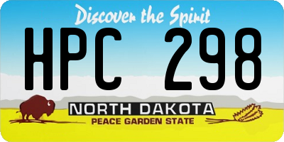 ND license plate HPC298