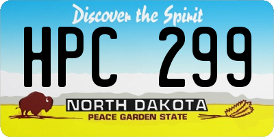 ND license plate HPC299