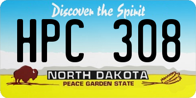 ND license plate HPC308