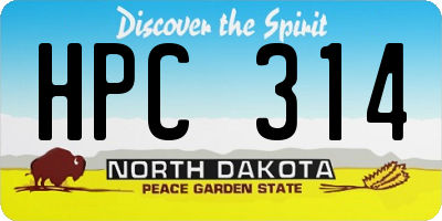 ND license plate HPC314