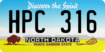 ND license plate HPC316