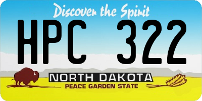 ND license plate HPC322