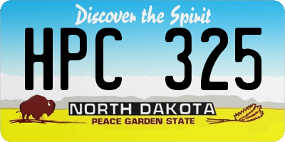 ND license plate HPC325