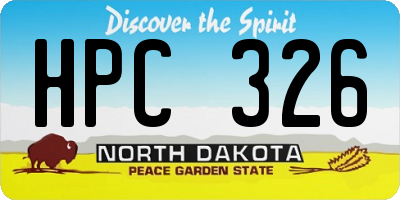 ND license plate HPC326