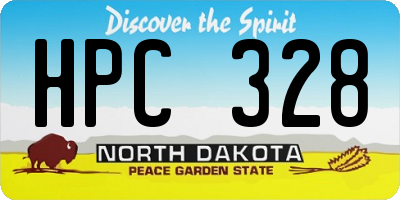 ND license plate HPC328