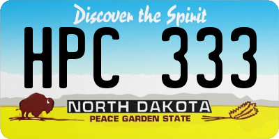 ND license plate HPC333