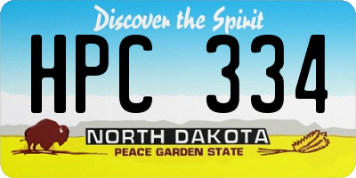 ND license plate HPC334