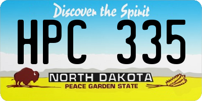 ND license plate HPC335