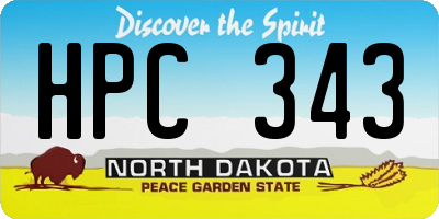 ND license plate HPC343